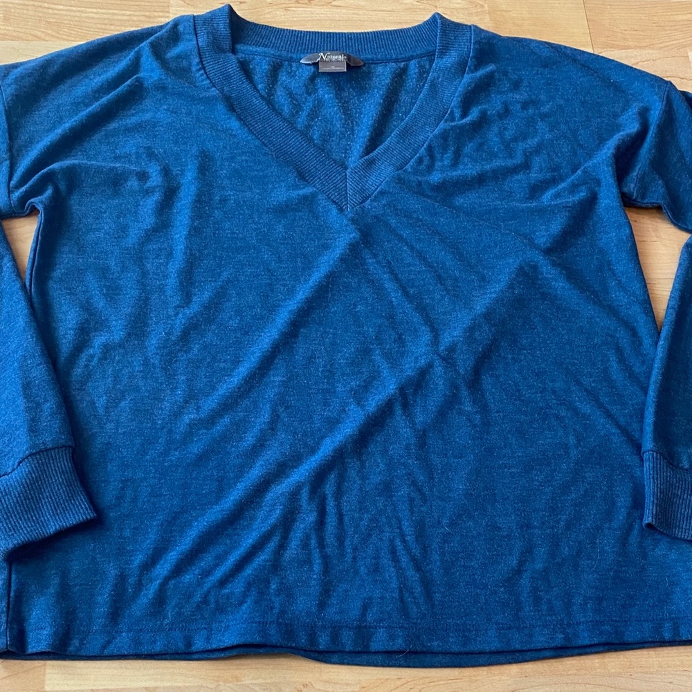 Natural Reflections Blue V-Neck Sweater